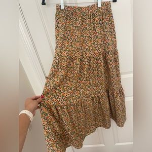 Long Floral Autumn Skirt